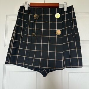 Zara Black Checkered Skort